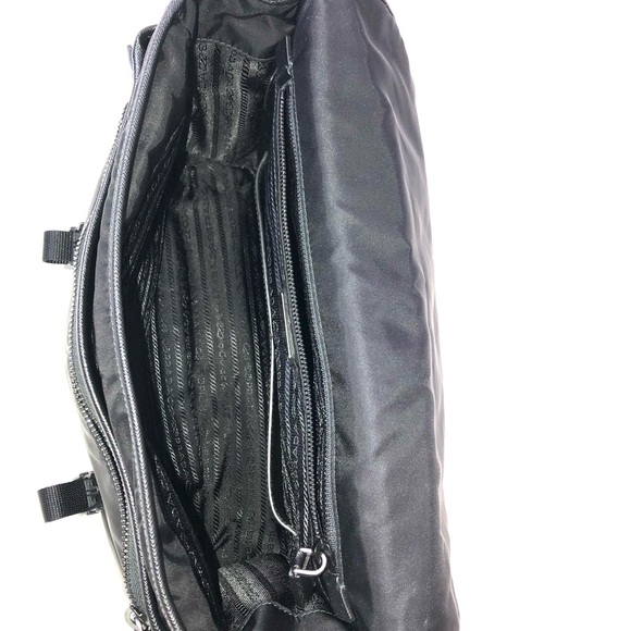 Prada Black Re-nylon And Saffiano Leather Shoulder Bag - Picture 8 of 16
